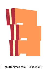 Stack of brown cardboard boxes for storing and transporting things, cartoon vector isolated illustration