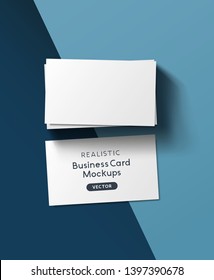 A stack of business cards. Realistic Branding mockup vector with shadows.