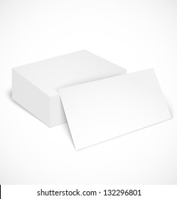 Stack of business cards with shadow template. Vector illustration