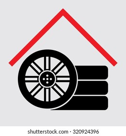 Stack of car tires icon