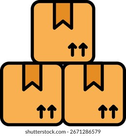 Ícone de pilha de caixas de papelão