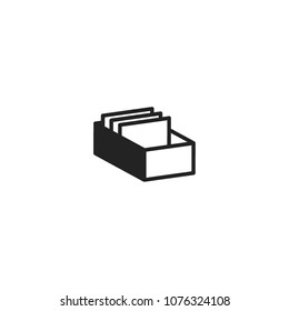 Stack of cards in a box. Vector icon.