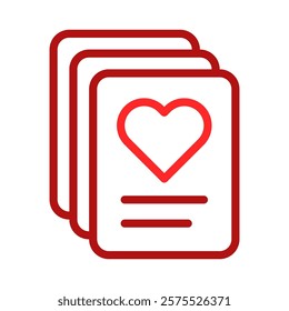 Stack of cards with a heart symbol