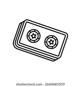 Icono de pila de tarjetas con fondo blanco Vector Ilustración de stock