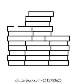 stack cash bank coin line icon vector. stack cash bank coin sign. isolated contour symbol black illustration
