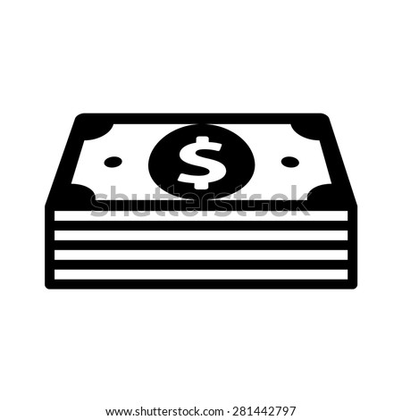 Stack of cash or money / cash pile line art vector icon for finance apps and websites