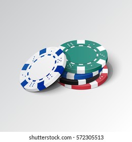 Stack of casino chips. Vector illustration