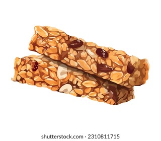 A stack of cereal bar, sweet refreshment icon isolated