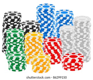 Stack Chips On A White Background. Vector Illustration.