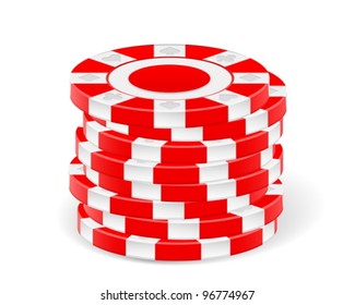 Casino Red Chips Isolated On White Stock Vector (Royalty Free) 403383394