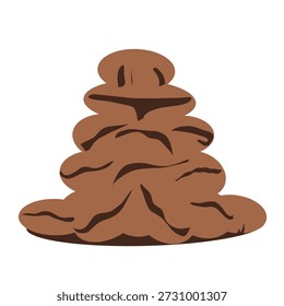 Pila de ilustración de galletas de chocolate. Pila de galletas crujientes de dibujos animados. Diseño de Vector dulce de cacao. Galletas caseras o elemento de masa de chocolate para panadería y envasado de alimentos.
