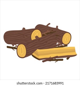 A stack of chopped firewood. Vector clipart.