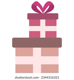 Stack of Christmas Boxes for gifts. Flat design. Editable vector graphic of christmas present. Good for clipart, sticker, icon, presentation, game, etc.