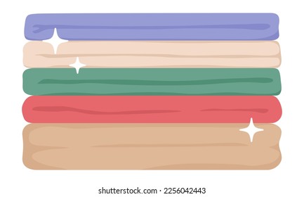 Stack of clean laundry, flat vector illustration