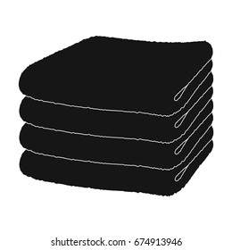 A stack of clean linen.Suhaya cleaning single icon in black style vector symbol stock illustration web.