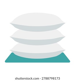 Stack of clean white porcelain plates for restaurant dining or hotel buffet catering in modern flat vector style