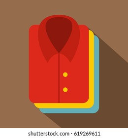 Stack of clothing icon. Flat illustration of stack of clothing vector icon for web