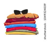 Stack of clothing isolated on white background. Vector illustration