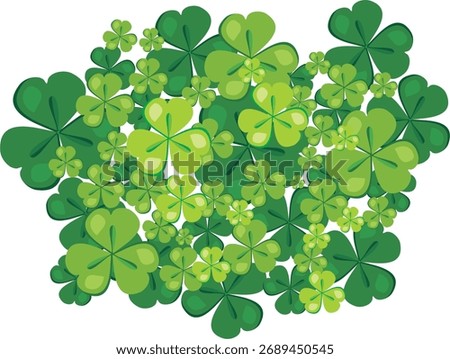 stack of clover leaves with green gradient vector