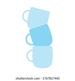 stack of coffee cups utensils cooking isolated icon design vector illustration