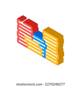stack coin cash bank isometric icon vector. stack coin cash bank sign. isolated symbol illustration