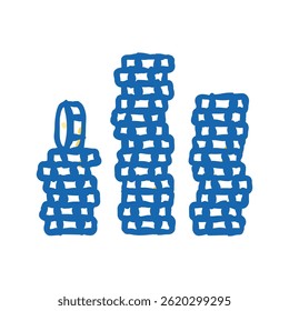 stack coin gold doodle icon sketch vector. stack coin gold sign. isolated symbol illustration