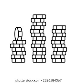 stack coin gold line icon vector. stack coin gold sign. isolated contour symbol black illustration