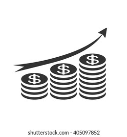 Stack of coin icon vector, solid illustration, pictogram isolated on white