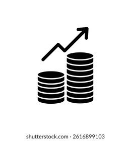 Stack of Coins with Up Arrow for Finance