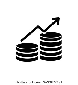 Stack of Coins with Up Arrow for Financial Growth