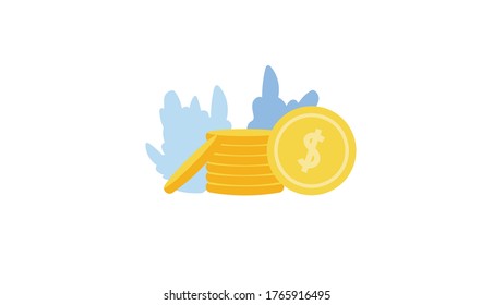 Stapel von Münzen, Hintergrund. Moderne Slider-Seite für Illustrationen. Konzept des Stapels von Münzen in Stapeln. Web-Banner-Münzen liegen in Stapeln Vektorbild des Beginns der Business-Entwicklung Design.