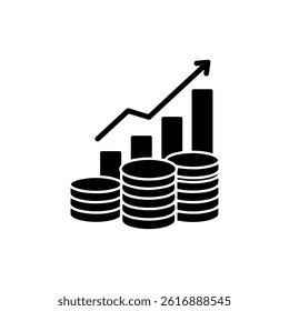Stack of Coins with Bar Chart Symbolizing Growing Business Capital