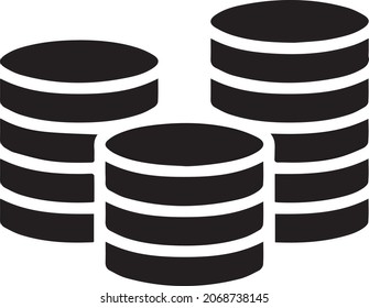 Pila de monedas o fichas de casino plana