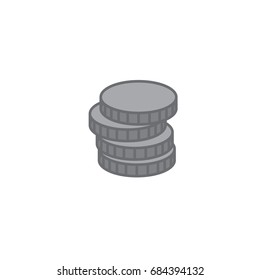 Stack of coins or casino chips line art icon for games and apps