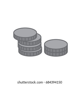 Stack of coins or casino chips line art icon for games and apps