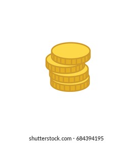 Stack of coins or casino chips line art icon for games and apps