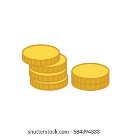 Stack of coins or casino chips line art icon for games and apps