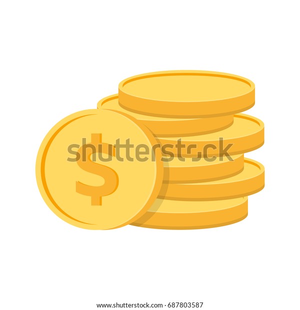 コインを積み重ね 前にコインを置く 金貨の山のベクターイラスト のベクター画像素材 ロイヤリティフリー 687803587