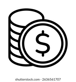 Stack of coins with a dollar sign on one coin, symbolizing financial growth and wealth. Suitable for finance, money, savings concepts.