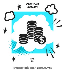 Stack of coins with dollar symbol. Graphic elements for your design