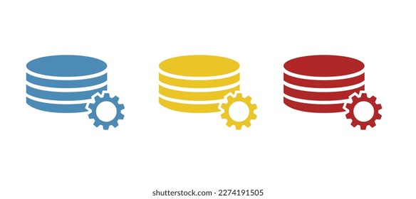 stack of coins and gears icon, vector illustration