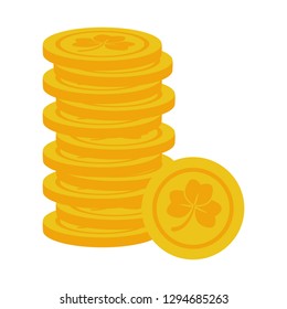 stack coins happy st patricks day vector illustration