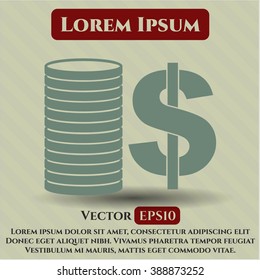 Stack of coins high quality icon