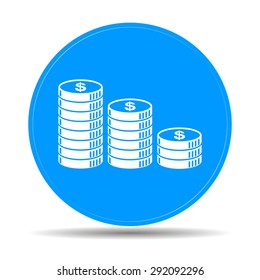 stack of coins icon. Design style eps 10