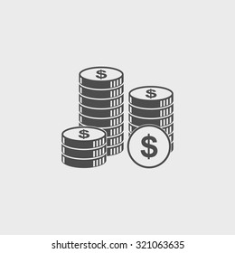 stack of coins icon. Design style eps 10