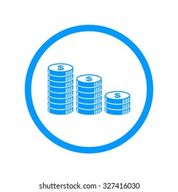 stack of coins icon. Design style eps 10
