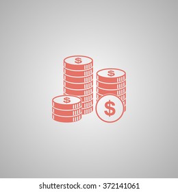 stack of coins icon. Design style eps 10