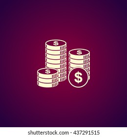 stack of coins icon. Design style eps 10