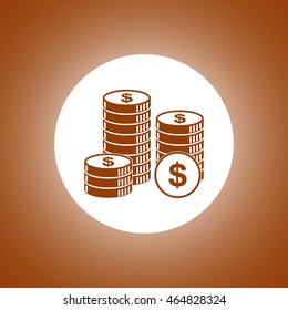 stack of coins icon. Design style eps 10