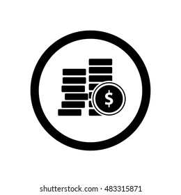 The stack of coins icon. Dollar, money, coin, bank symbol.